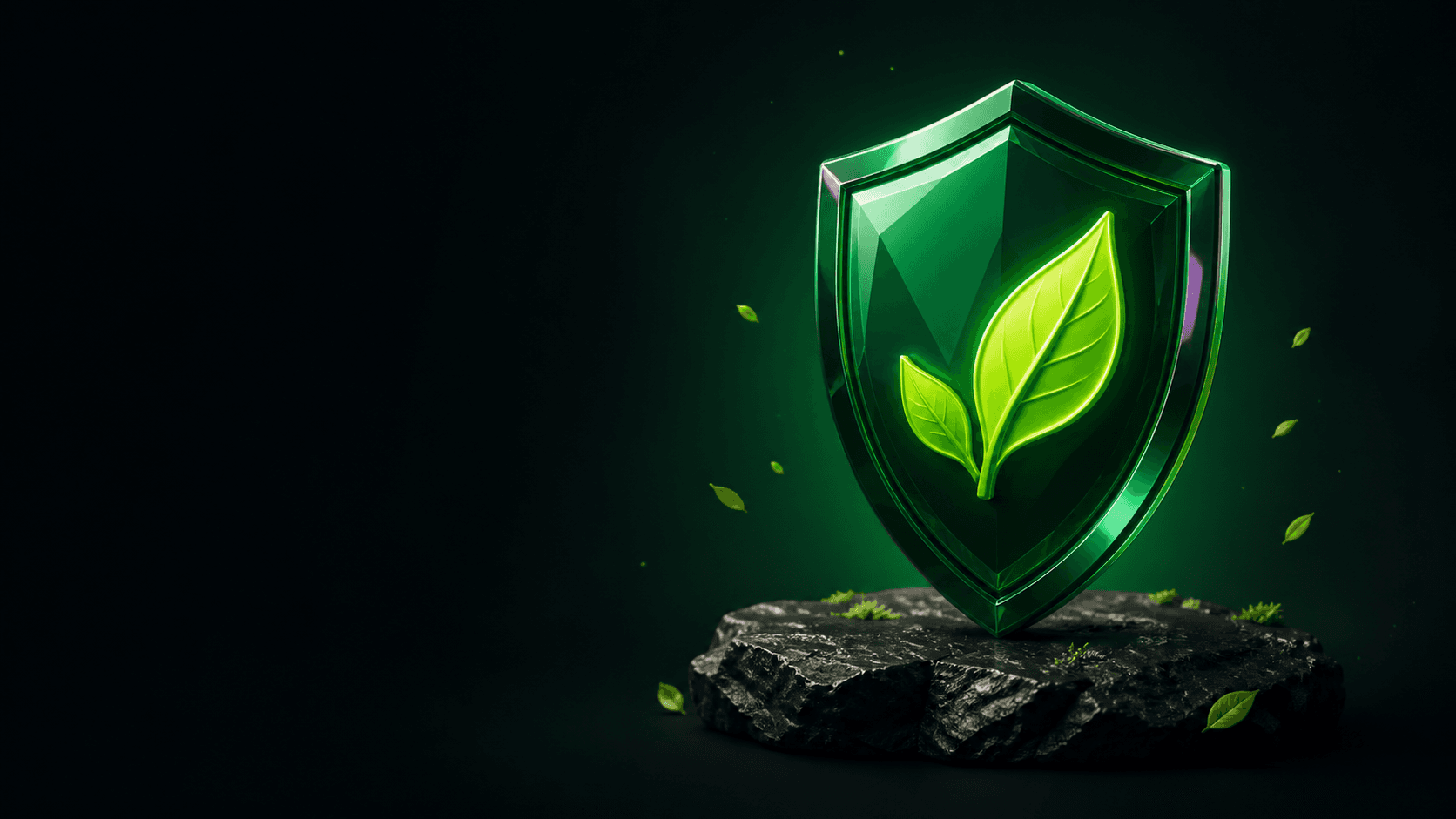 TheEcoMax protection shield with a leaf