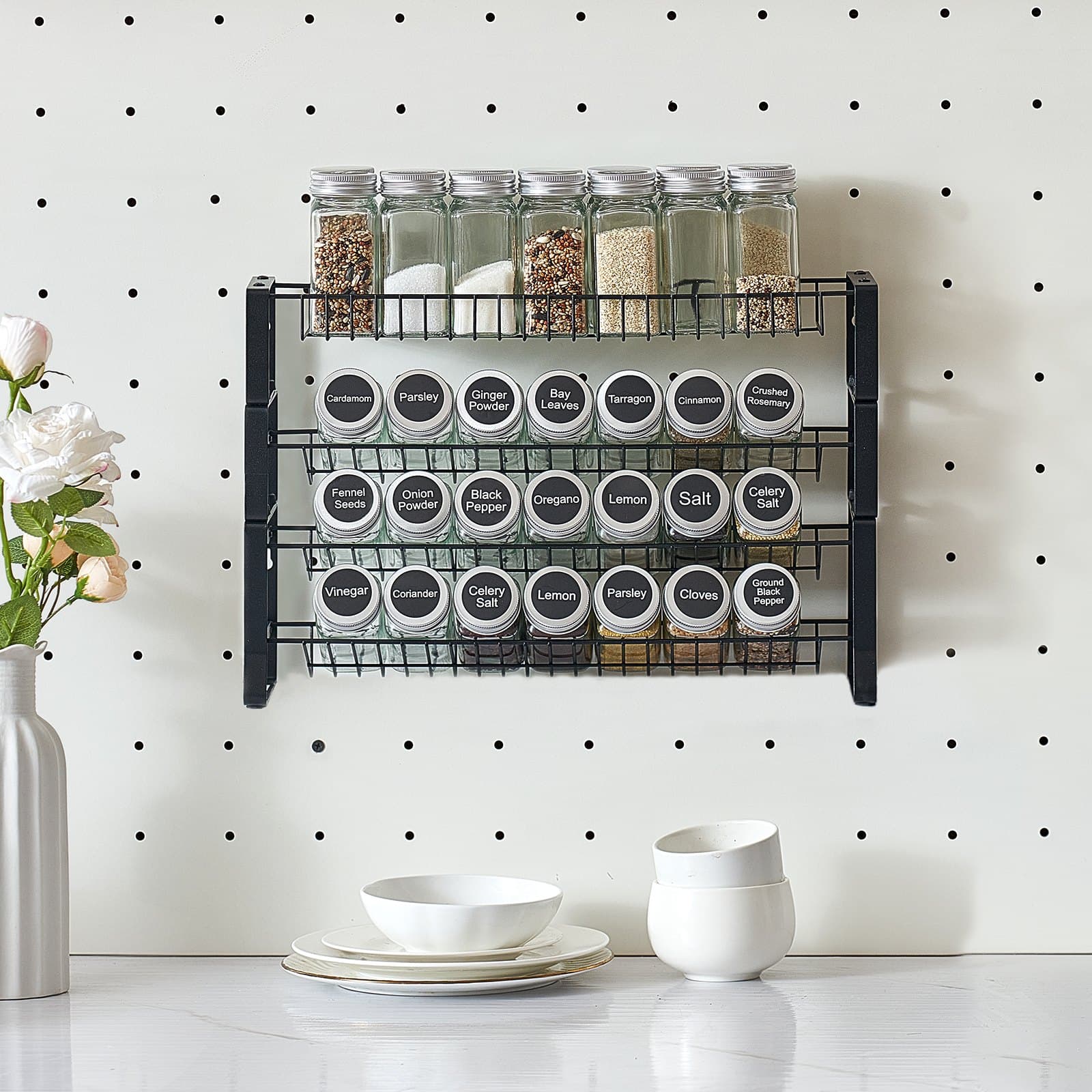 Spice Rack Organizer For Cabinet Kitchen Countertop Seasoning Organizer 18x11 In